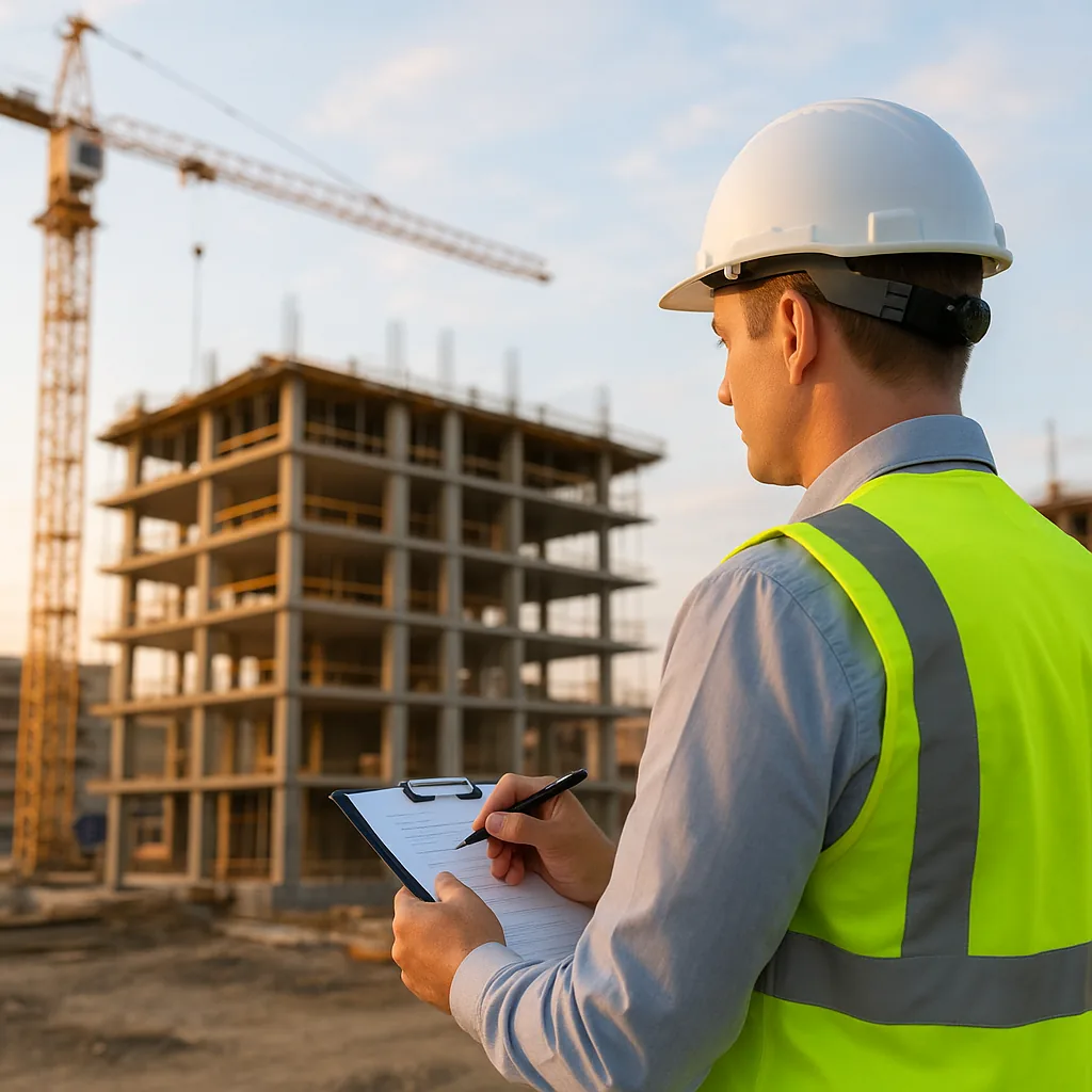 Contractor reviewing a building project — accounting programs article